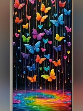 Dripping Butterflies DIY 5D Full Round Drill Diamond Painting